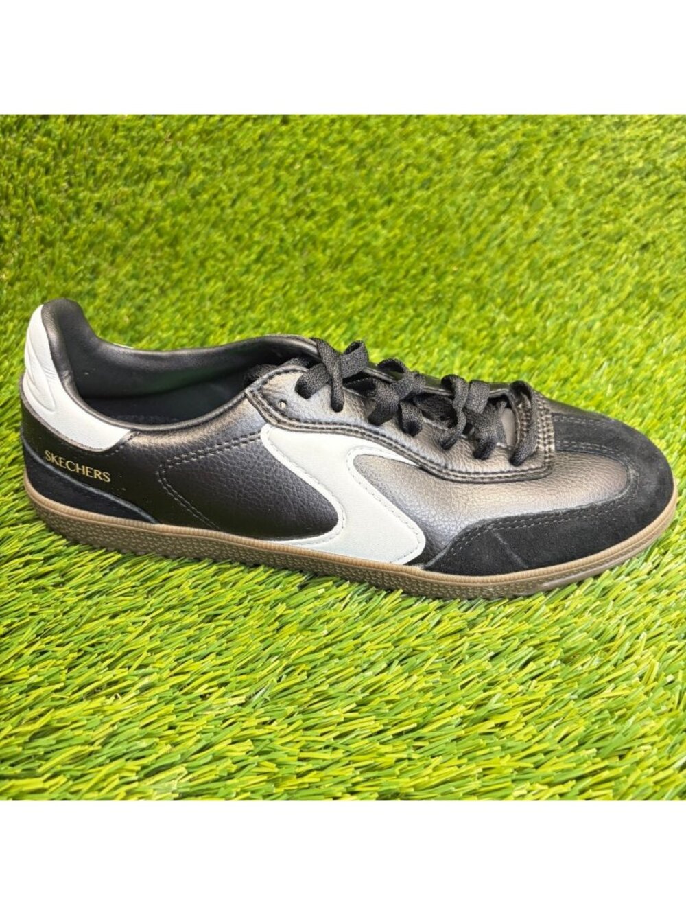 Skechers Hotshot Kickoff Womens Size 7.5 Black Athletic Lifestyle Shoes Sneakers
